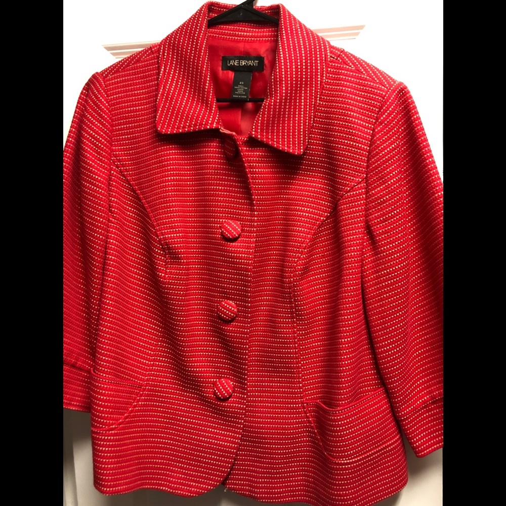 Lane Bryant Red with Beige Blazer